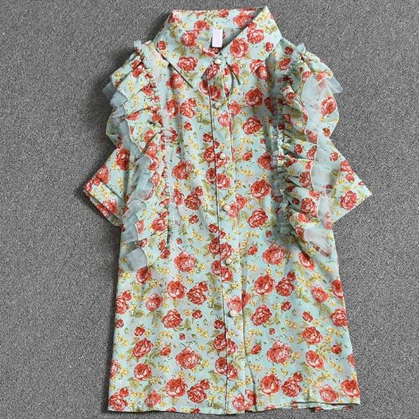 women's blouses & shirts 2021 summer vintage floral printed chiffon blouse women short leeve lapel top, White
women's blouses & shirts 2021 summer vintage floral printed chiffon blouse women short leeve lapel top, White