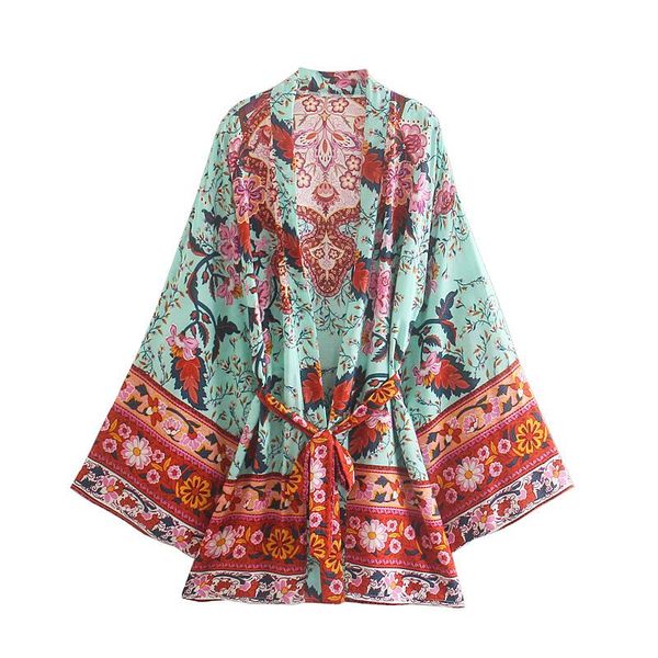 women's swimwear boho vintage peacock floral print sashes kimono women bohemian v neck batwing sleeves happie short robe, White;black
women's swimwear boho vintage peacock floral print sashes kimono women bohemian v neck batwing sleeves happie short robe, White;black
