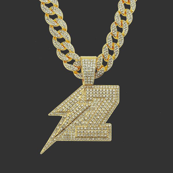 amulet neck pendants large stereo diamond set lightning pendant cuba necklace aggressive hip hop men's, Silver
amulet neck pendants large stereo diamond set lightning pendant cuba necklace aggressive hip hop men's, Silver