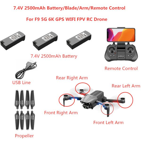 4drc f9 battery f9 f-9 6k gps rc drone accessories 7.4v 2500mah battery propeller arm motor usb line f9 gps drone parts blades
4drc f9 battery f9 f-9 6k gps rc drone accessories 7.4v 2500mah battery propeller arm motor usb line f9 gps drone parts blades