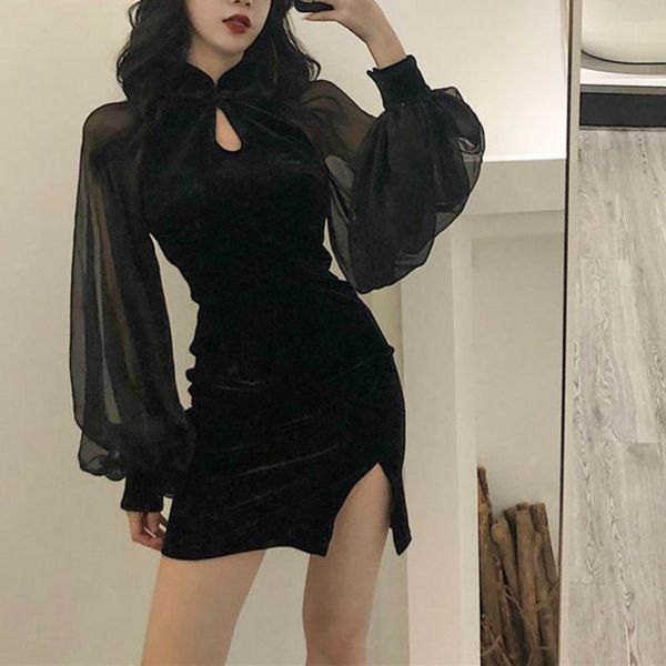 casual dresses sxgoth dress halloween gothtight cheongsam slip velvet bodycon winter harajuku mesh accessories cropped high waist pleat, Black;gray
casual dresses sxgoth dress halloween gothtight cheongsam slip velvet bodycon winter harajuku mesh accessories cropped high waist pleat, Black;gray