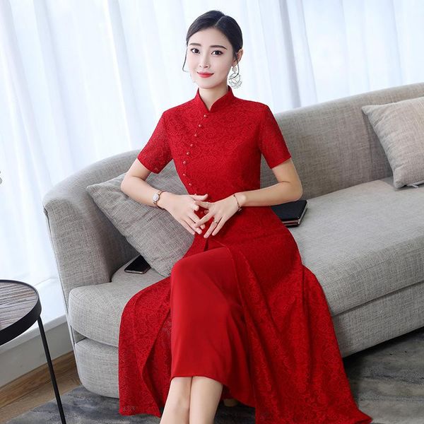 ethnic clothing cheongsam lace dress, large size, silk evening chinese traditional women's clothing, spring, 2021, Red
ethnic clothing cheongsam lace dress, large size, silk evening chinese traditional women's clothing, spring, 2021, Red