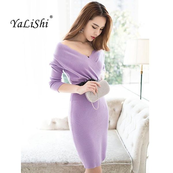 casual dresses 2021 winter women dress purple black v-neck long sleeves knitting club party bandage bodycon sweater vestidos, Black;gray
casual dresses 2021 winter women dress purple black v-neck long sleeves knitting club party bandage bodycon sweater vestidos, Black;gray