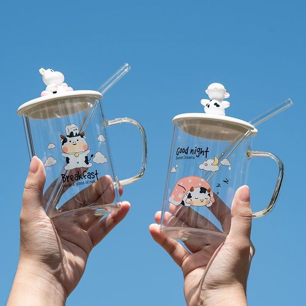mugs creative cartoon cow cup glass with cover straw and lovely students coffee mug lid cups
mugs creative cartoon cow cup glass with cover straw and lovely students coffee mug lid cups