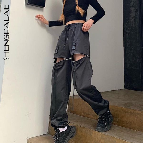 women's pants & capris shengpalae 2021 spring vintage patchwork harajuku woman man trousers elastics detachable high waist za2466, Black;white
women's pants & capris shengpalae 2021 spring vintage patchwork harajuku woman man trousers elastics detachable high waist za2466, Black;white