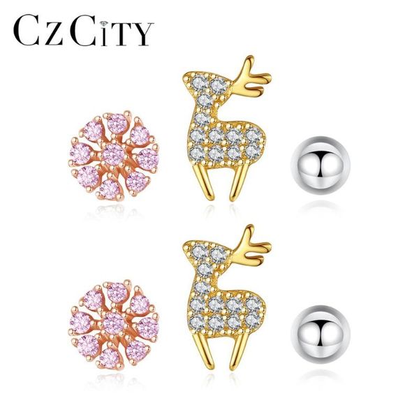 allakalo cute stud earrings for women girls deer and flower 925 sterling silver cz crystal fine jewelry christmas gifts brincos, Golden;silver
allakalo cute stud earrings for women girls deer and flower 925 sterling silver cz crystal fine jewelry christmas gifts brincos, Golden;silver