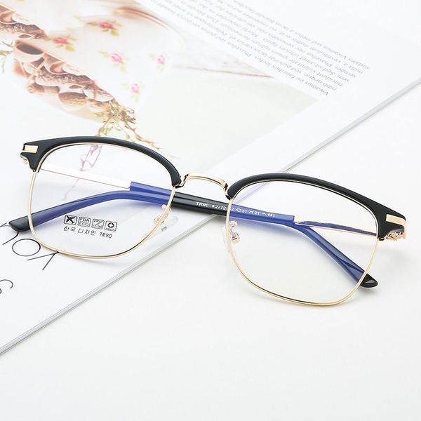 fashion sunglasses frames retro metal half frame glasses woman men reading uv protection clear lens eyewear computer eye 636, Black
fashion sunglasses frames retro metal half frame glasses woman men reading uv protection clear lens eyewear computer eye 636, Black