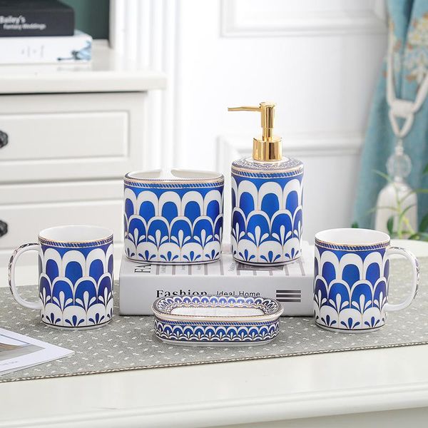 bath accessory set creative ceramic bathroom five-piece couple gargle cup soap dish solid wood storage tray lotion bottle
bath accessory set creative ceramic bathroom five-piece couple gargle cup soap dish solid wood storage tray lotion bottle