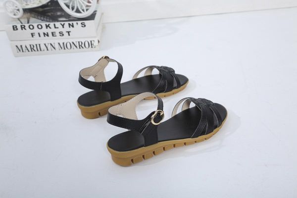 sandals fashion casual flat women summer shoes low heel split leather buckle slingback concise outside student, Black
sandals fashion casual flat women summer shoes low heel split leather buckle slingback concise outside student, Black