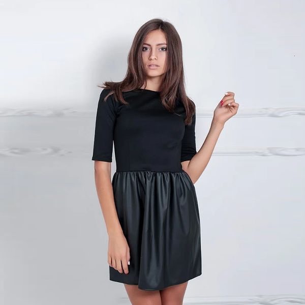 casual dresses women vintage pu patchwork a-line party half sleeve o neck solid elegant mini autumn fashion b6qc, Black;gray
casual dresses women vintage pu patchwork a-line party half sleeve o neck solid elegant mini autumn fashion b6qc, Black;gray