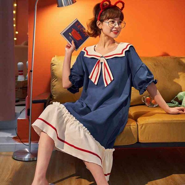 kawaii blue college style women nightgowns cotton short sleeve nightdress korean sweet bow cute summer maiden homewear sleepwear, Black;red
kawaii blue college style women nightgowns cotton short sleeve nightdress korean sweet bow cute summer maiden homewear sleepwear, Black;red