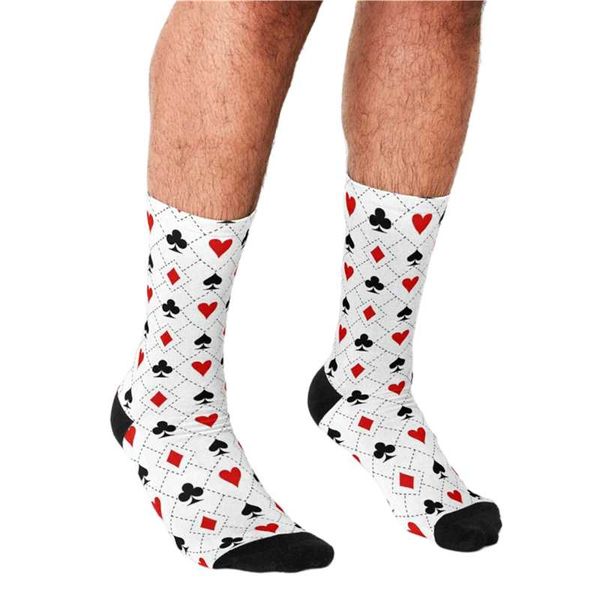 men's socks funny men's playing cards suit symbols printed hip hop men happy cute boys street style crazy novelty for, Black
men's socks funny men's playing cards suit symbols printed hip hop men happy cute boys street style crazy novelty for, Black