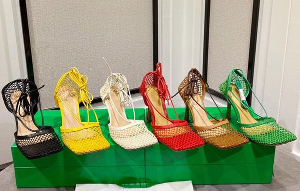 2022 fashion designer mesh strap with high heel square sandals is a must for girls in summerincluding boxes and bags, Black
2022 fashion designer mesh strap with high heel square sandals is a must for girls in summerincluding boxes and bags, Black