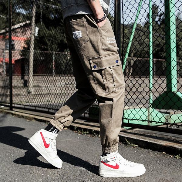 men's pants men ribbons streetwear cargo 2021 spring hip hop joggers overalls cotton fashion baggy pockets trousers, Black
men's pants men ribbons streetwear cargo 2021 spring hip hop joggers overalls cotton fashion baggy pockets trousers, Black