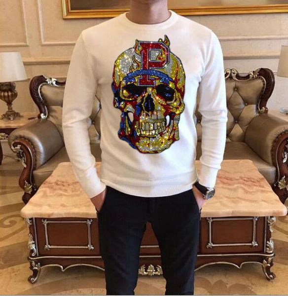 rhinestone soft style hip hop us design sweater skull pattern man clothing o neck b38, White;black
rhinestone soft style hip hop us design sweater skull pattern man clothing o neck b38, White;black