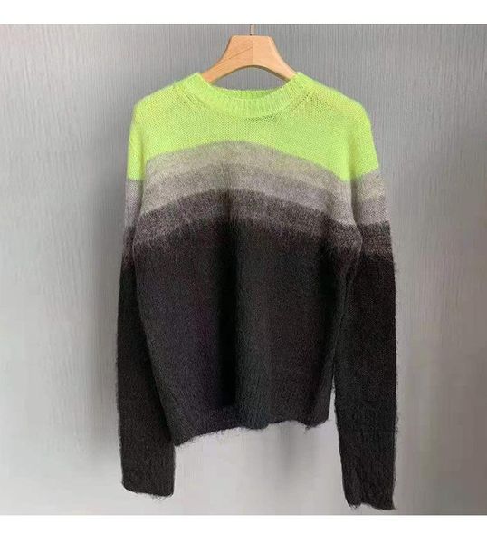 women's sweaters 2021 autumn winter gradient o-neck soft and light long sleeve ladies mohair knit pullovers, White;black
women's sweaters 2021 autumn winter gradient o-neck soft and light long sleeve ladies mohair knit pullovers, White;black