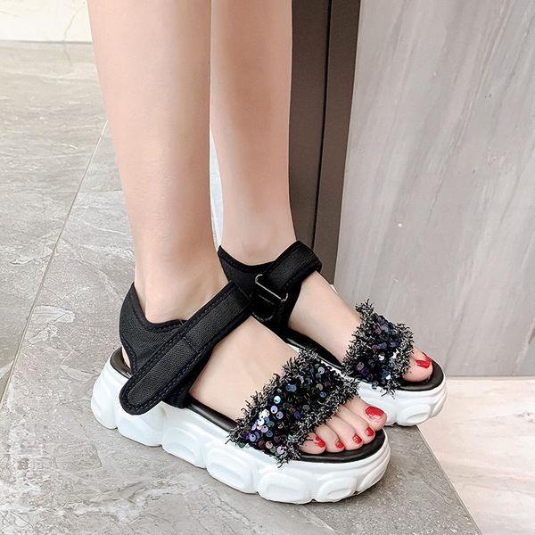 open-toed women sport sandals wedge hollow out outdoor cool platform shoes beach summer, Black
open-toed women sport sandals wedge hollow out outdoor cool platform shoes beach summer, Black