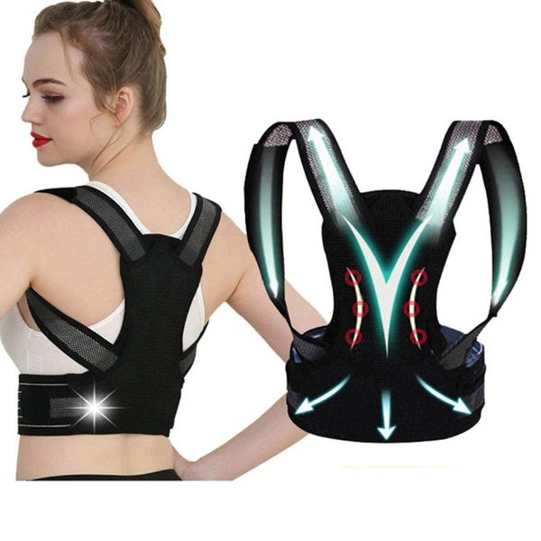 posture corrector back brace clavicle spine support slouching and hunching adjustable correction trainer, Black;blue
posture corrector back brace clavicle spine support slouching and hunching adjustable correction trainer, Black;blue