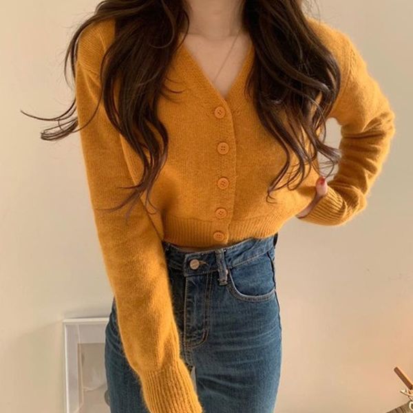 women's knits & tees korobov korean sweet v neck long sleeve cardigans women japanese sweater vintage single breasted crop knit cardiga, White
women's knits & tees korobov korean sweet v neck long sleeve cardigans women japanese sweater vintage single breasted crop knit cardiga, White
