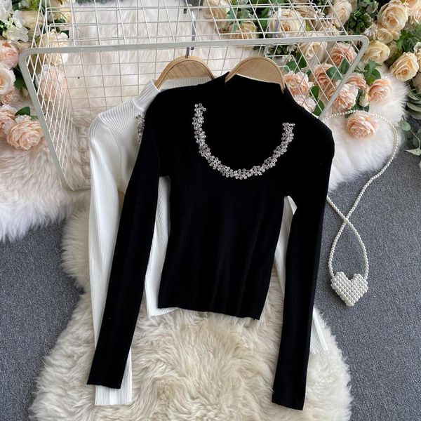 women's sweaters fashion spring autumn long sleeve hollow out slim pullover sweater jumper rhinestone decoration knitted, White;black
women's sweaters fashion spring autumn long sleeve hollow out slim pullover sweater jumper rhinestone decoration knitted, White;black
