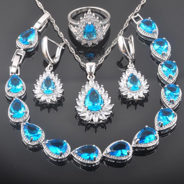 earrings & necklace 2021 water drop sky blue white cz silver color women jewelry sets bracelet pendant ring qs0393
earrings & necklace 2021 water drop sky blue white cz silver color women jewelry sets bracelet pendant ring qs0393