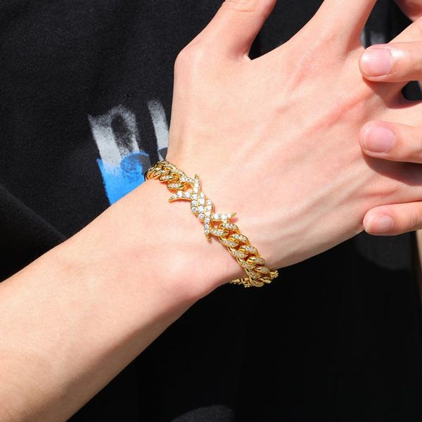 bangle hip hop wire chain individual zircon cuba fashionable metal versatile fashion thorn bracelet necklace, Black
bangle hip hop wire chain individual zircon cuba fashionable metal versatile fashion thorn bracelet necklace, Black