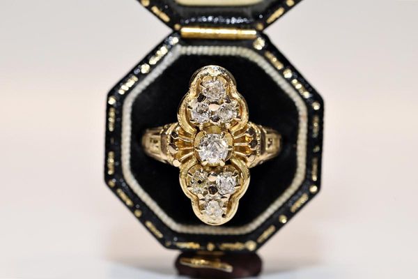 cluster rings antique original victorian time 18k gold natural diamond decorated amazing navette ring, Golden;silver
cluster rings antique original victorian time 18k gold natural diamond decorated amazing navette ring, Golden;silver