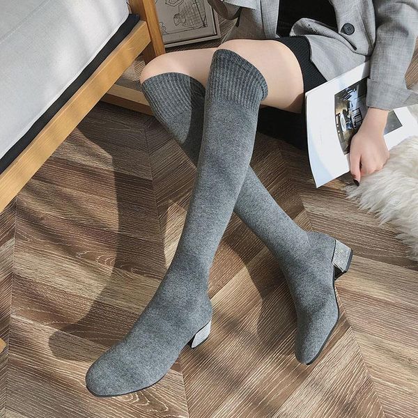 boots 2021 autumn women's over the knee slim fit stretch fabric sock women crystal square heels long booties mujer, Black
boots 2021 autumn women's over the knee slim fit stretch fabric sock women crystal square heels long booties mujer, Black