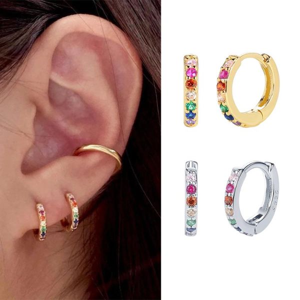 hoop & huggie eleshe wholesale 925 sterling silver rainbow pave with 18k gold plated cz small earrings for women delicate jewelry, Golden;silver
hoop & huggie eleshe wholesale 925 sterling silver rainbow pave with 18k gold plated cz small earrings for women delicate jewelry, Golden;silver