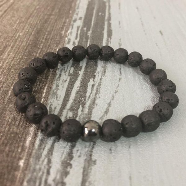 tennis 8mm black lava beaded bracelet for men boyfriend gift him natural stone beads, Golden;silver
tennis 8mm black lava beaded bracelet for men boyfriend gift him natural stone beads, Golden;silver
