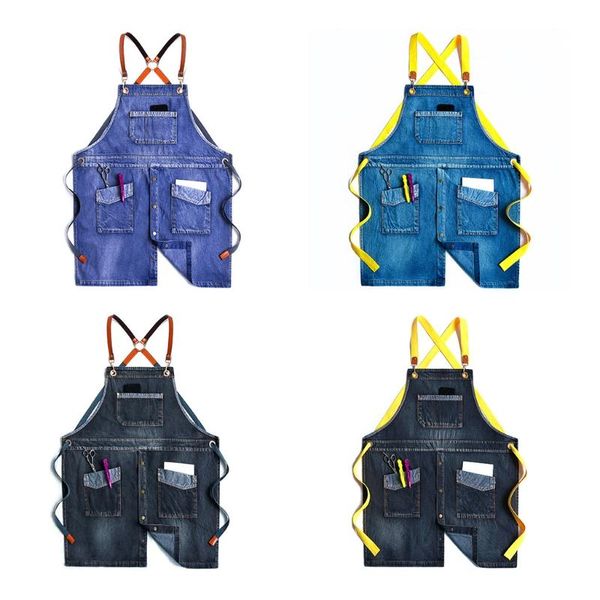 aprons women men cross back adjustable jean bib apron buttons front vintage washed denim work with pockets for garden hair bbq
aprons women men cross back adjustable jean bib apron buttons front vintage washed denim work with pockets for garden hair bbq