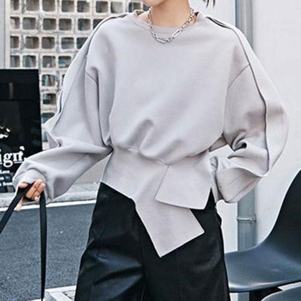women's hoodies & sweatshirts autumn 2021 korean fashion clothing hoodie casual round neck long sleeve irregular loose simplicity desig, Black
women's hoodies & sweatshirts autumn 2021 korean fashion clothing hoodie casual round neck long sleeve irregular loose simplicity desig, Black