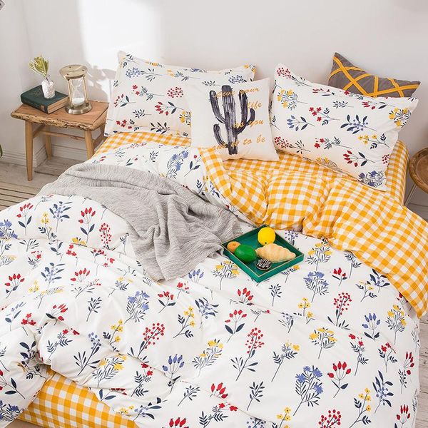 bedding sets floral set with sheet plaid duvet cover pillowcase single double king size modern bedclothes
bedding sets floral set with sheet plaid duvet cover pillowcase single double king size modern bedclothes
