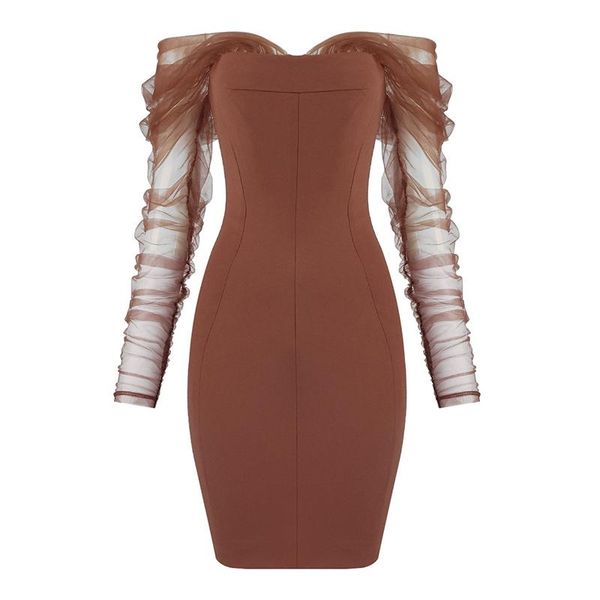 casual dresses 2021 women brown strapless long sleeve with mesh bandage summer bodycon celebrity dress wholesale, Black;gray
casual dresses 2021 women brown strapless long sleeve with mesh bandage summer bodycon celebrity dress wholesale, Black;gray