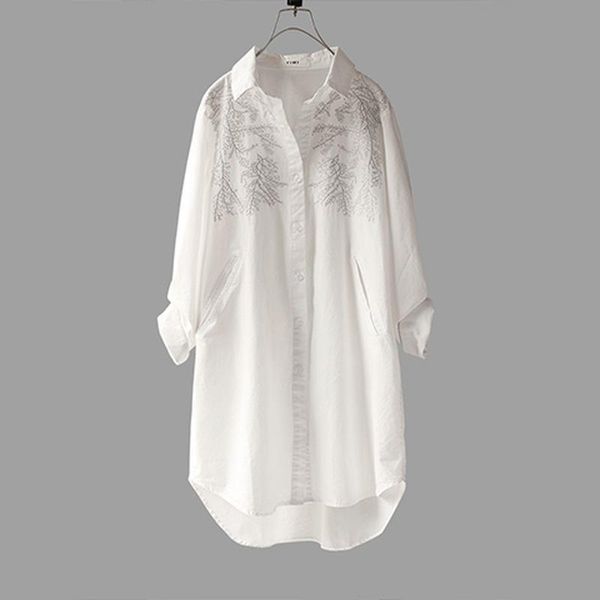 women's jackets women white shirt casual coat thin embroidery blouse sun protection medium long cotton shirts outerwear jacket female, Black;brown
women's jackets women white shirt casual coat thin embroidery blouse sun protection medium long cotton shirts outerwear jacket female, Black;brown