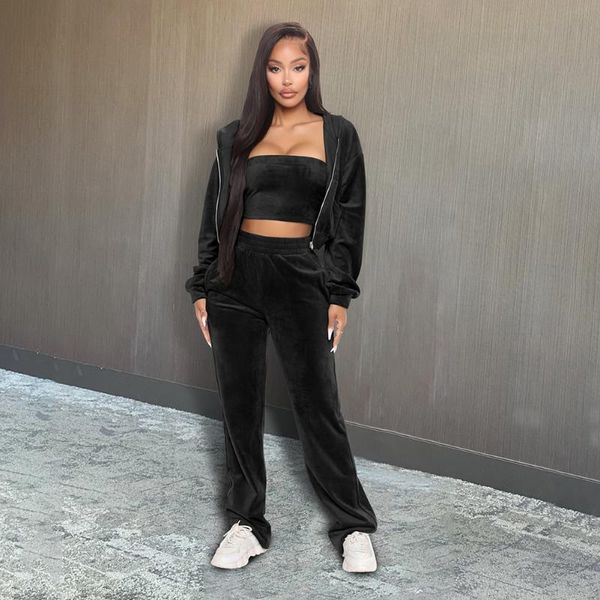 women's two piece pants rmsfe 2021 early autumn fashion sports women long sleeved korean velvet hooded zipper three set, White
women's two piece pants rmsfe 2021 early autumn fashion sports women long sleeved korean velvet hooded zipper three set, White