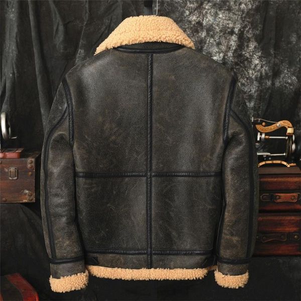 men's leather & faux 2021 dark green military style genuine shearling coat large size 4xl real natural thick sheepskin russian winter j, Black
men's leather & faux 2021 dark green military style genuine shearling coat large size 4xl real natural thick sheepskin russian winter j, Black