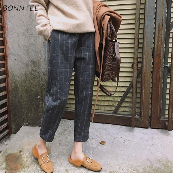 women's pants & capris women elastic waist korean style all-match trendy loose daily womens plaid casual retro ankle-length pockets aut, Black;white
women's pants & capris women elastic waist korean style all-match trendy loose daily womens plaid casual retro ankle-length pockets aut, Black;white