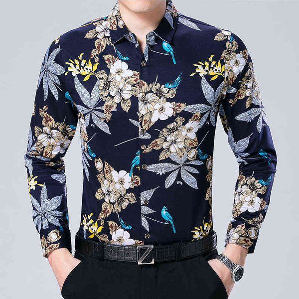 2021 autumn fashion brand long sleeved shirts middle-aged men's flower inch cloth, White;black
2021 autumn fashion brand long sleeved shirts middle-aged men's flower inch cloth, White;black