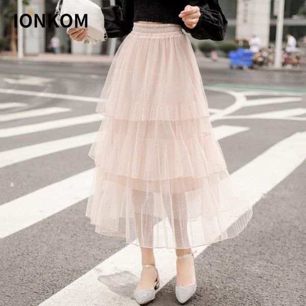skirts ionkom elegant women vacation tulle skirt three tiered ruffle elastic high waist mesh long summer casual maxi femme, Black
skirts ionkom elegant women vacation tulle skirt three tiered ruffle elastic high waist mesh long summer casual maxi femme, Black