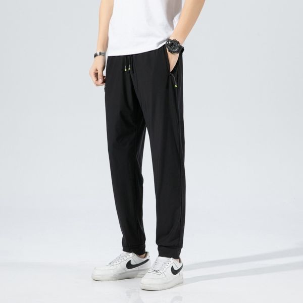 pants summer thin brand loose leg nine point sports men's korean trendy ice silk casual pants, Black
pants summer thin brand loose leg nine point sports men's korean trendy ice silk casual pants, Black