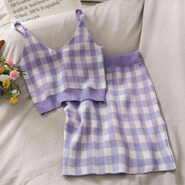 two piece dress summer soft suit sweet plaid v-neck short sling with skirt for womens high waist bag hip knitted two-piec, White
two piece dress summer soft suit sweet plaid v-neck short sling with skirt for womens high waist bag hip knitted two-piec, White