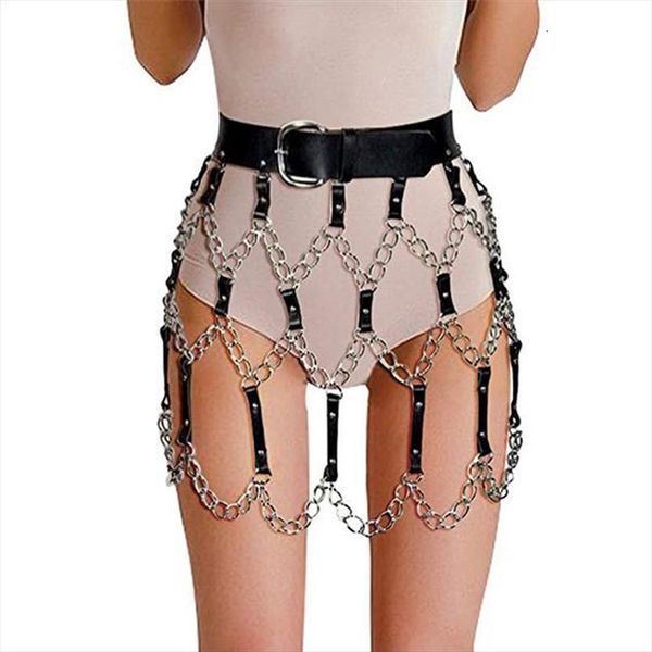 gothic faux leather harness belt womens skirts metal link chain patchwork hollow out rave party nigh club mini, Black
gothic faux leather harness belt womens skirts metal link chain patchwork hollow out rave party nigh club mini, Black