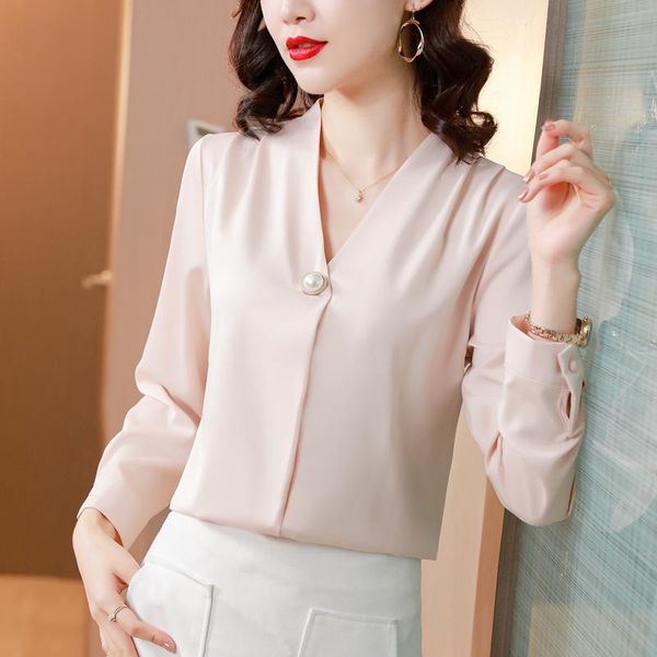 women's blouses & shirts shirt spring clothing 2021 satin long sleeve v-neck versatile design sense niche temperament top, White
women's blouses & shirts shirt spring clothing 2021 satin long sleeve v-neck versatile design sense niche temperament top, White