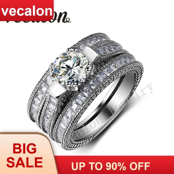 wedding rings vecalon vintage ring 15ct zircon cz 14kt white gold filled 3-in-1 engagement band set for women sz 5-11, Slivery;golden
wedding rings vecalon vintage ring 15ct zircon cz 14kt white gold filled 3-in-1 engagement band set for women sz 5-11, Slivery;golden