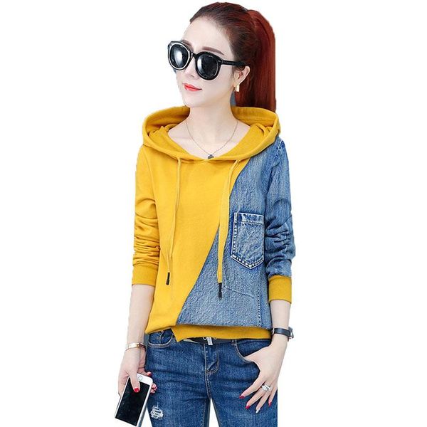 women's hoodies & sweatshirts fashion hoodie tracksuits 2021 spring casual jacket short hooded denim splice ladies pullovers sportswea, Black
women's hoodies & sweatshirts fashion hoodie tracksuits 2021 spring casual jacket short hooded denim splice ladies pullovers sportswea, Black