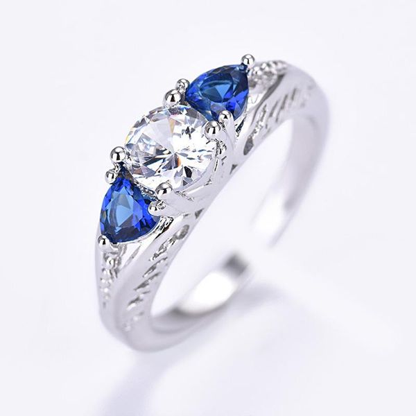 wedding rings fashion lady silver color engagement ring jewelry classic love blue crystal for women cz anniversary party gift, Slivery;golden
wedding rings fashion lady silver color engagement ring jewelry classic love blue crystal for women cz anniversary party gift, Slivery;golden