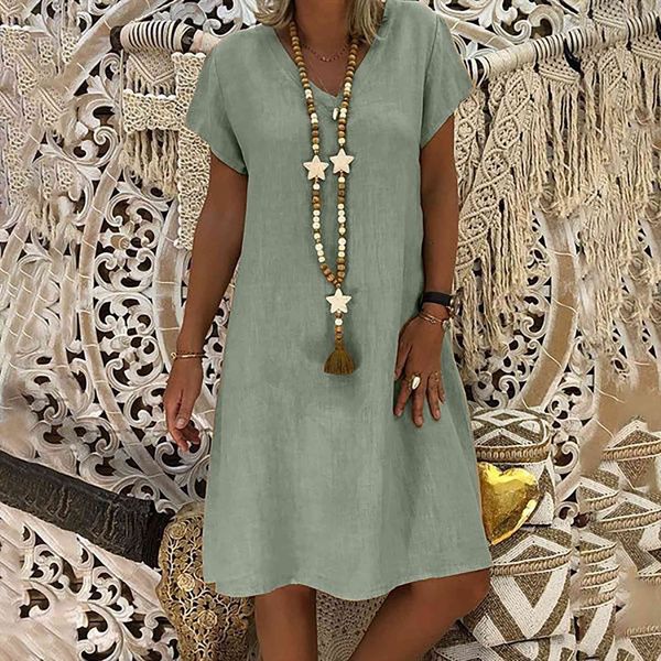 summer short sleeve womens dresses v neck solid vintage vestidos plus size clothing beach casual, Black;gray
summer short sleeve womens dresses v neck solid vintage vestidos plus size clothing beach casual, Black;gray