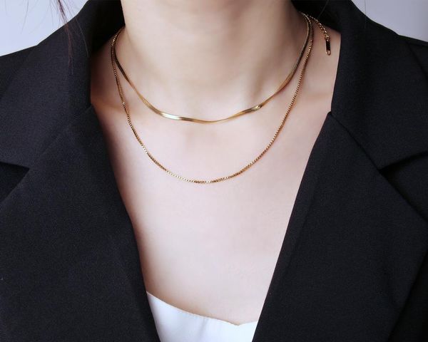 pendant necklaces korean fashion trend temperament simple personality double-layer snake clavicle chain gilded jewelry for women, Silver
pendant necklaces korean fashion trend temperament simple personality double-layer snake clavicle chain gilded jewelry for women, Silver