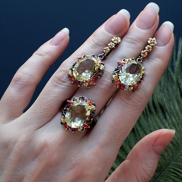 earrings & necklace beautiful special occasion jewelry dangle ring pave oval cut sparkly olivine cz gorgeous 2pcs sets for party, Silver
earrings & necklace beautiful special occasion jewelry dangle ring pave oval cut sparkly olivine cz gorgeous 2pcs sets for party, Silver